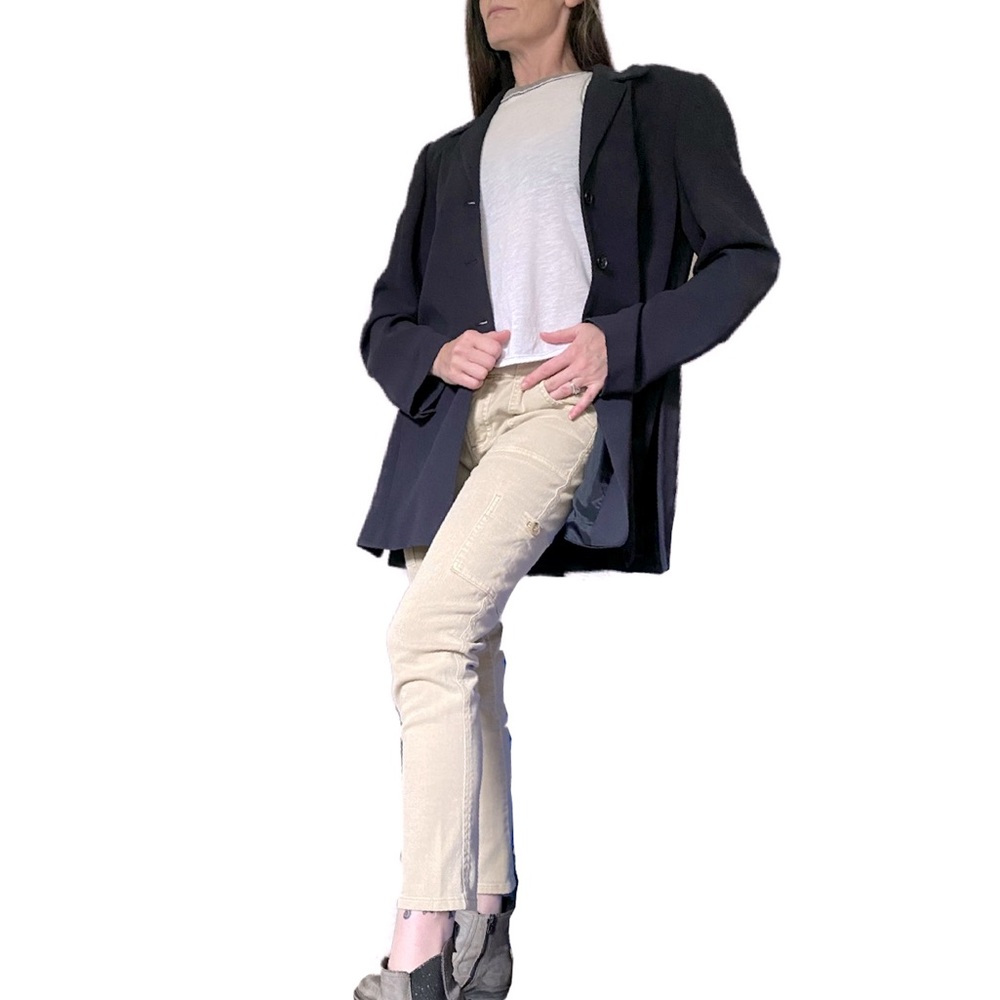 Linda allard Ellen Tracy blue 4 button blazer size 12 - Picture 4 of 13